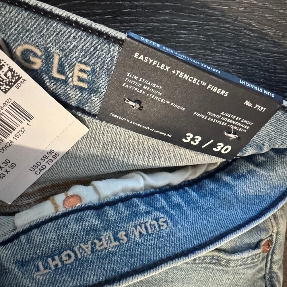 NWT American Eagle Slim Straight EasyFlex Men Jeans 33x30